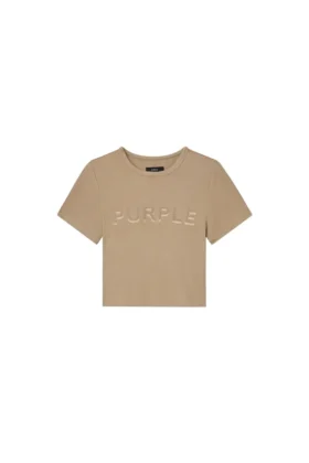 Baby-T-shirt med ribbad kant och applikation av logotyp