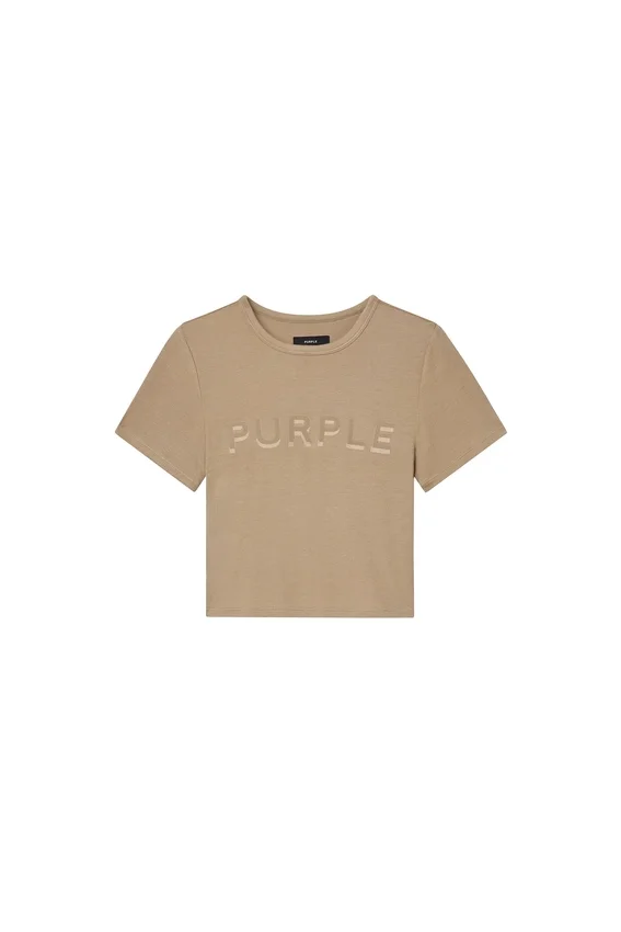 Baby-T-shirt med ribbad kant och applikation av logotyp