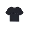 Baby-T-shirt med ribbad kant och applikation av logotyp