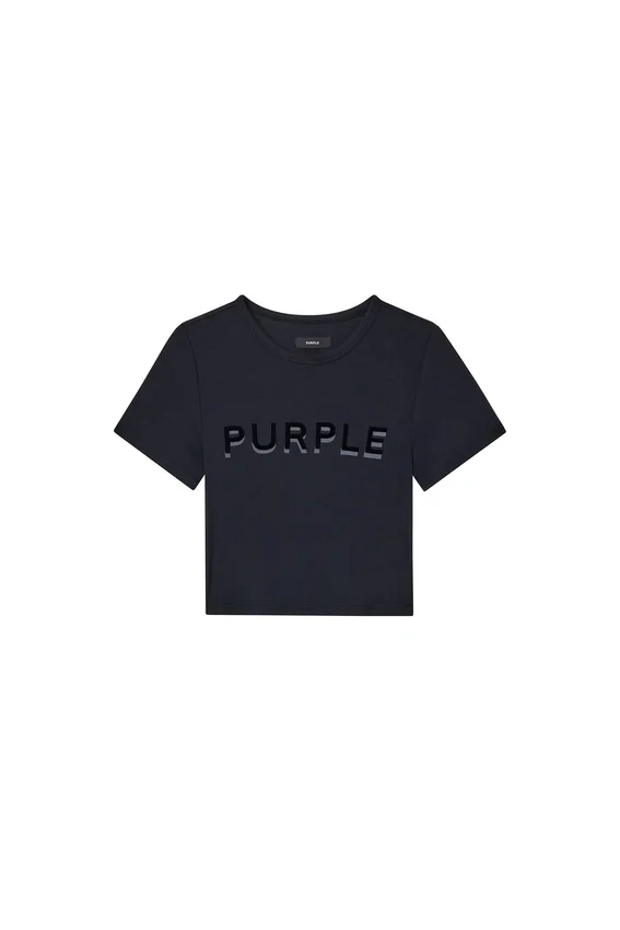 Baby-T-shirt med ribbad kant och applikation av logotyp