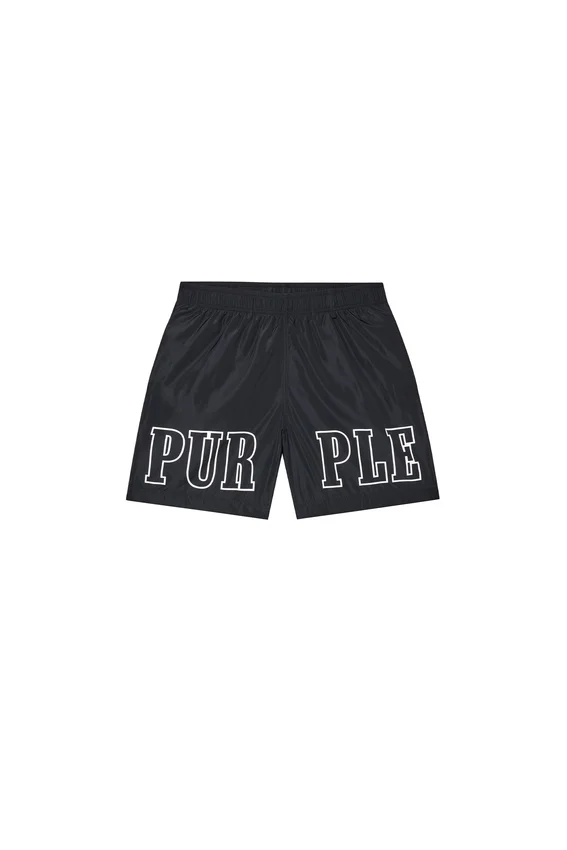 Badshorts med kontur av logotyp
