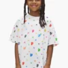 Barn-T-shirt med målat monogram