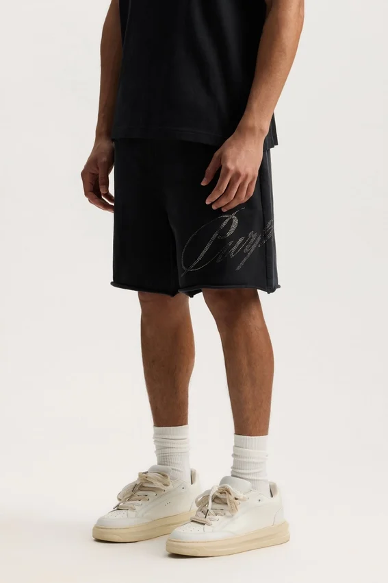 Crystal Slanted Script Shorts
