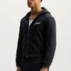 Hoodie med dragkedja och skripttext