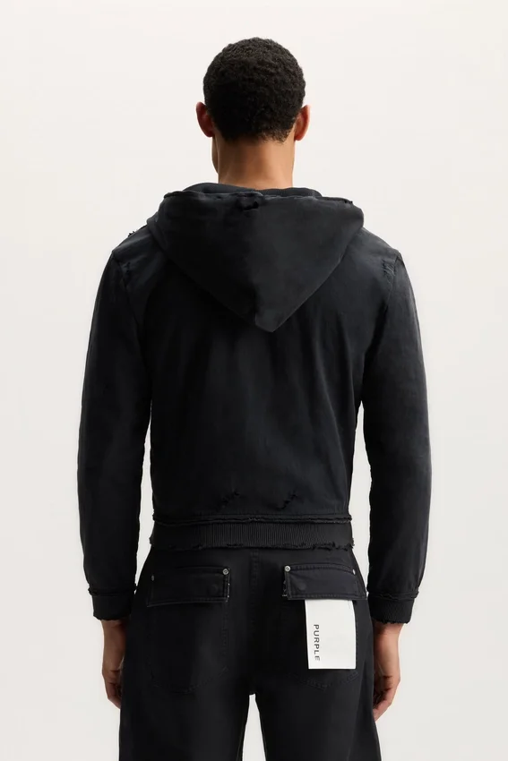 Hoodie med dragkedja och skripttext