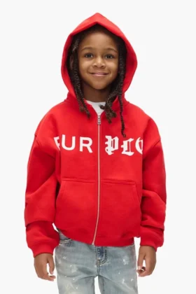 Hoodie med halv- och hel dragkedja för barn