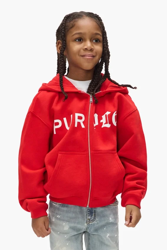 Hoodie med halv- och hel dragkedja för barn