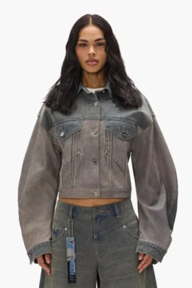 Jackor i blandning av Denim och läder