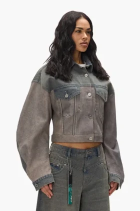 Jackor i blandning av Denim och läder