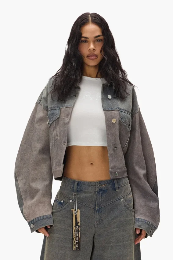 Jackor i blandning av Denim och läder