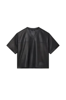 Läder-mesh-T-shirt