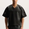 Läder-mesh-T-shirt