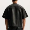Läder-mesh-T-shirt