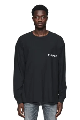 Långärmad T-shirt med upprepat logotypmönster