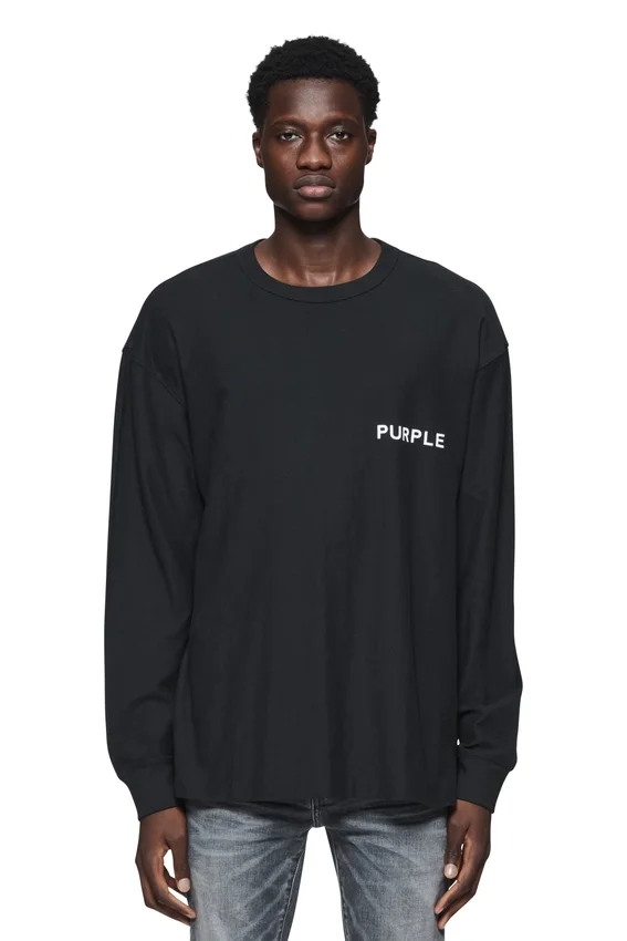 Långärmad T-shirt med upprepat logotypmönster