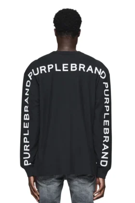 Långärmad T-shirt med upprepat logotypmönster