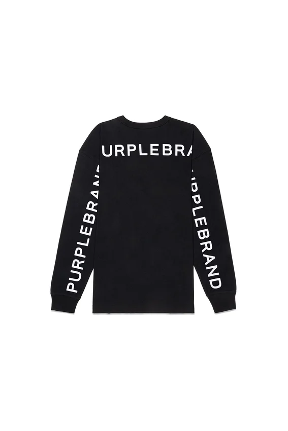 Långärmad T-shirt med upprepat logotypmönster