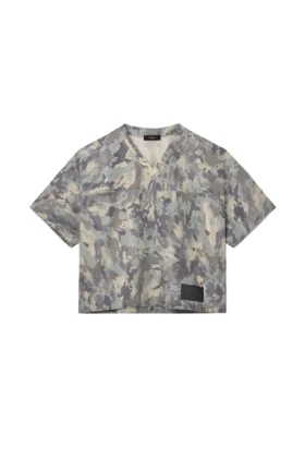 Målad kamouflage-T-shirt i läder