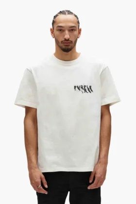 T-shirt med målat logotyptryck