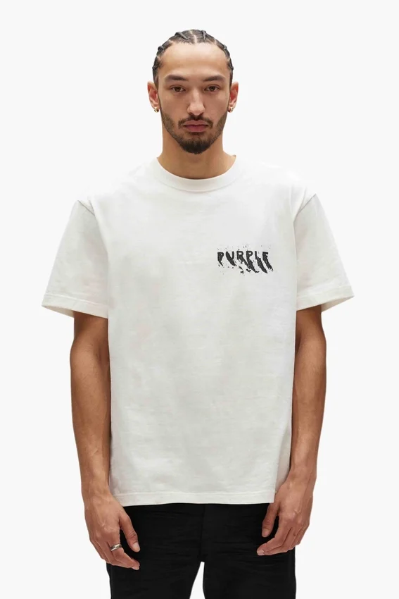T-shirt med målat logotyptryck