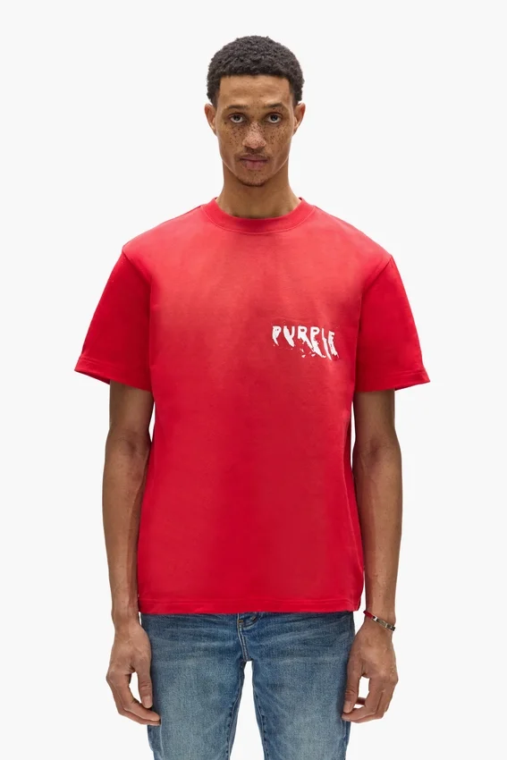 T-shirt med målat logotyptryck