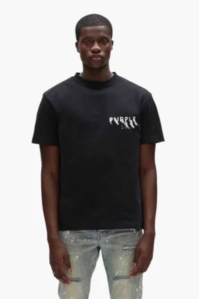 T-shirt med målat logotyptryck