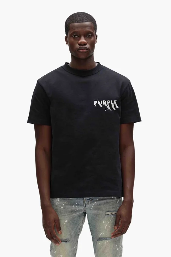 T-shirt med målat logotyptryck