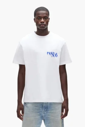 T-shirt med målat logotyptryck