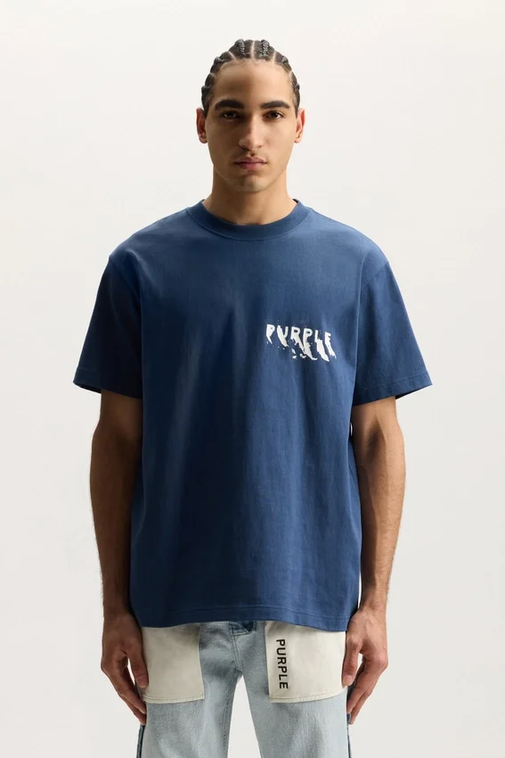 T-shirt med målat logotyptryck