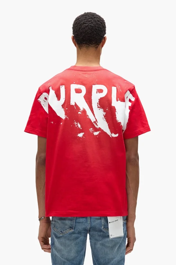 T-shirt med målat logotyptryck