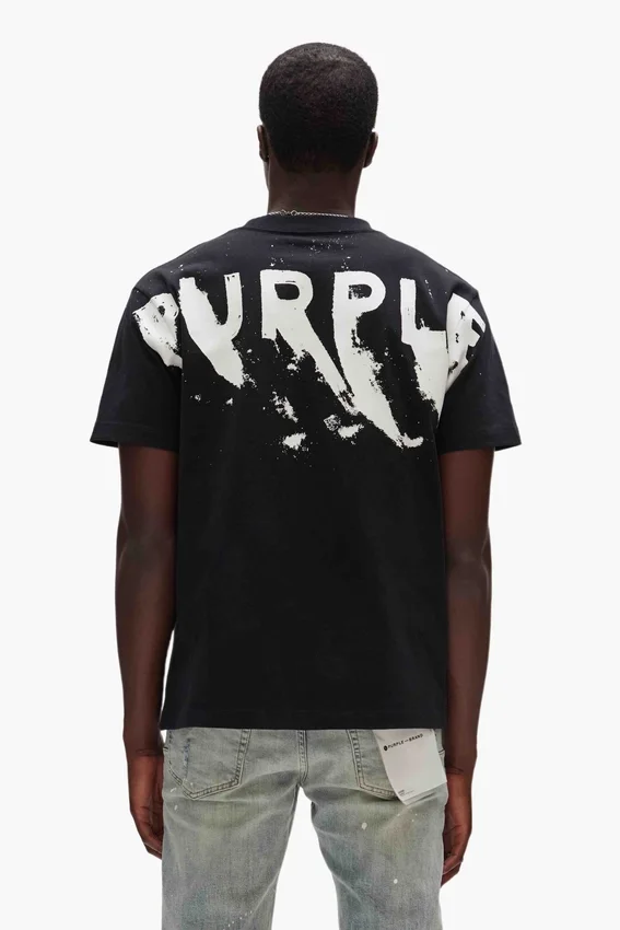 T-shirt med målat logotyptryck