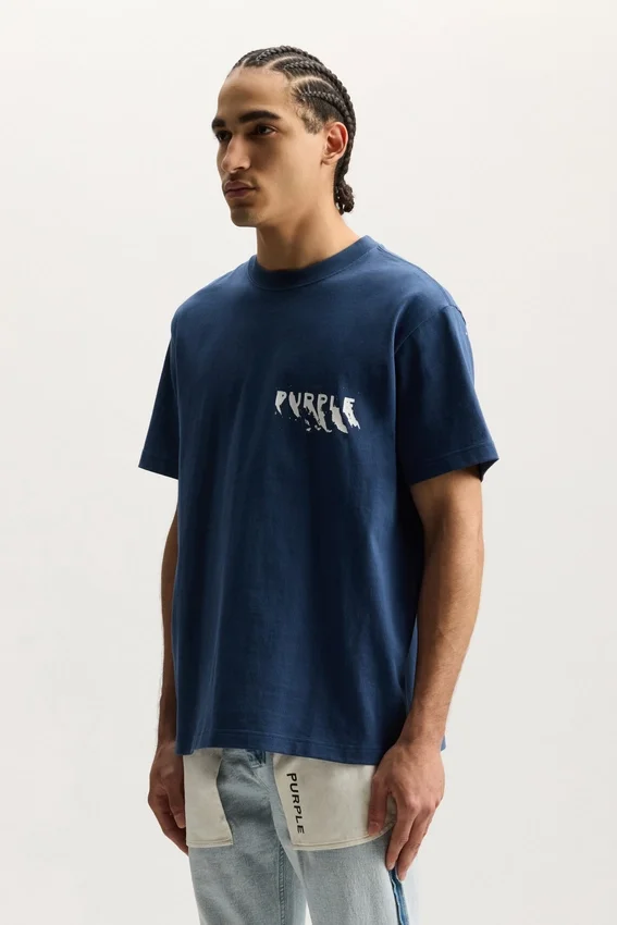 T-shirt med målat logotyptryck