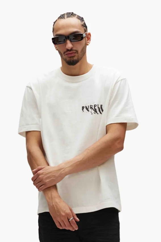 T-shirt med målat logotyptryck