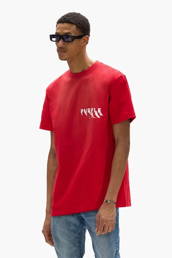 T-shirt med målat logotyptryck