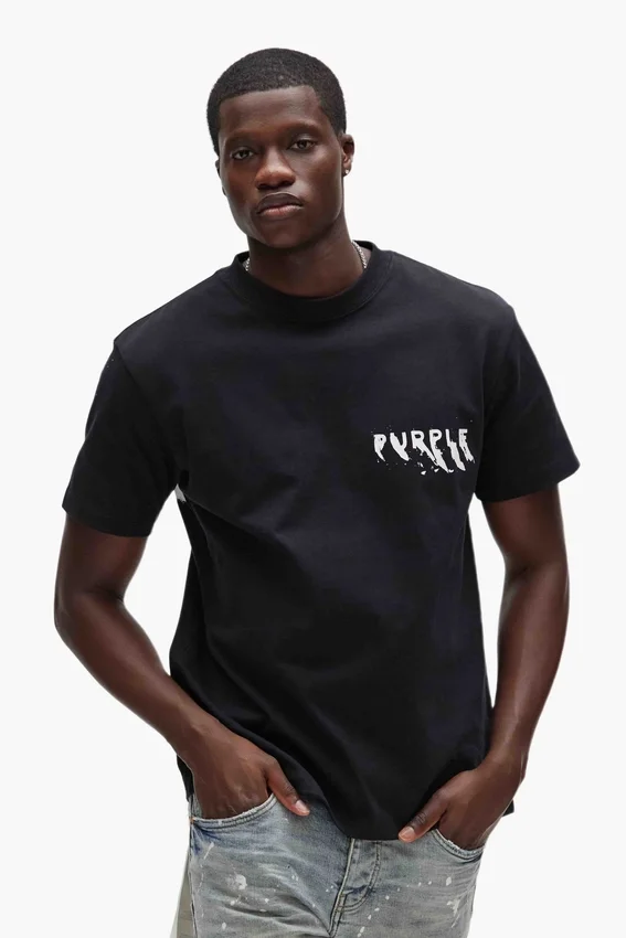 T-shirt med målat logotyptryck
