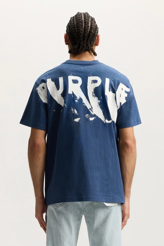 T-shirt med målat logotyptryck
