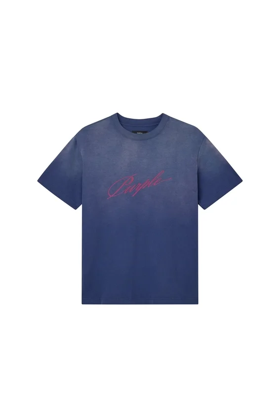 T-shirt med snedställd skrift
